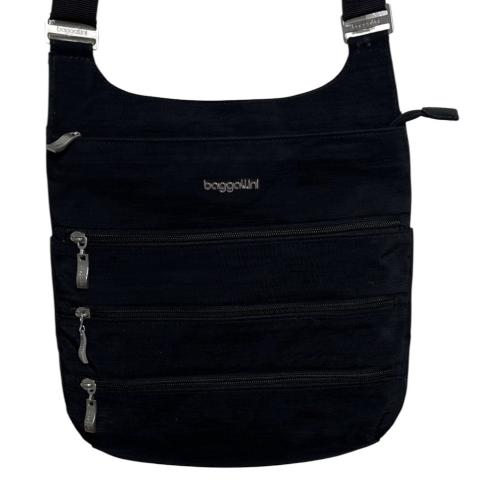 Baggallini Black Large Multi-Zipper Crossbody Bag BLEMISH